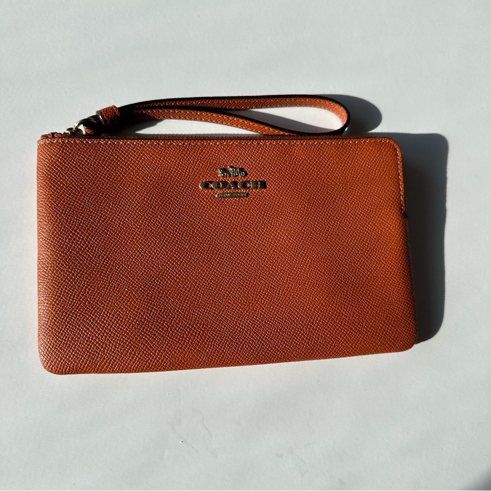 Coach Brown Wristlet Large